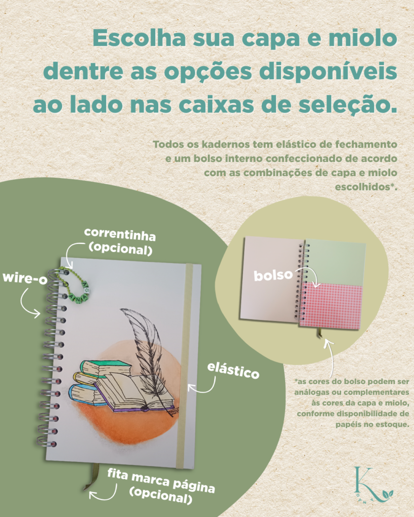 Capa de caderno pintado à mão papel Canson 300g Kadernos à Mão